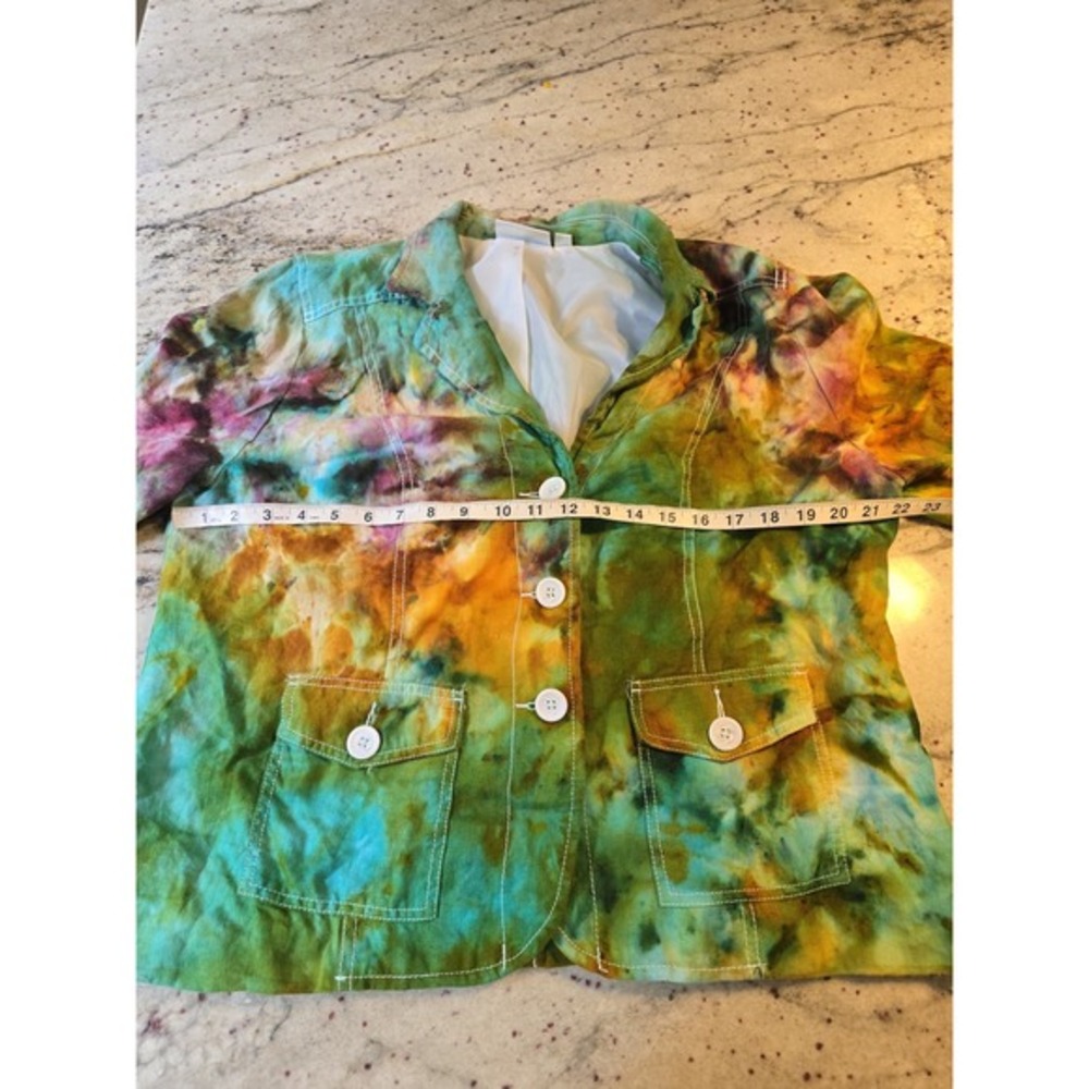 Ice tie dyed 3/4length sleeve sports jacket WOMENS LARGE